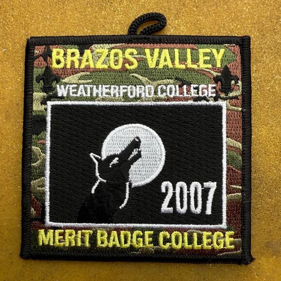 Boy Scouts of America Brazos Valley Merit Badge 2007 Weatherford College Patch - Picture 1 of 4